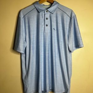 Tommy Bahama Island Zone Polo Shirt Medium Blue
